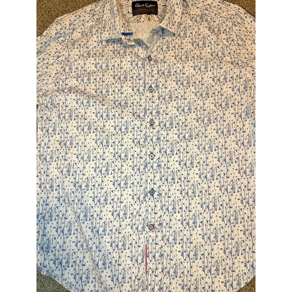 Robert Graham Mens Shirt Size XL Modern Americana Tailored Fit Button Down Blue - Picture 6 of 7
